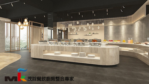 溫泉會館餐廳3D模擬圖_苗栗  |廚房規劃|規劃範例|飯店宴會廳