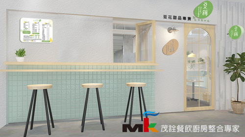 豆花甜品輕食餐廳3D模擬圖  |餐飲設備與廚房設客戶實績|餐廳整體規劃